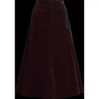 Ralph Lauren Corduroy A-Line Midi Skirt - Burgundy - 38