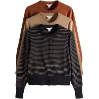 The Set Neuletakki beige / mandariini / musta
