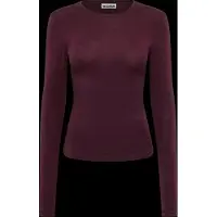 Weekday Slim Fitted Long Sleeve - Burgundy - S