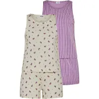 LASCANA Pyjamashortsit beige / lila / musta