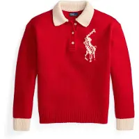 Ralph Lauren for woman. 211B17749002 Wool rugby jumper with a red Big Pony (S), Casual, Long sleeve