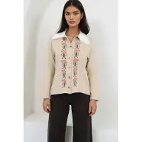 Trend Alaçatı Stili Neuletakki beige / tummanruskea / vihreä / tummanoranssi
