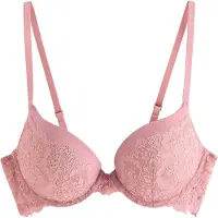 Lindex Malva Push-Up Bra With Lace - Pink - 75 C