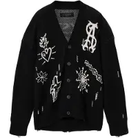 AllSaints Neuletakki 'STAGED' musta / valkoinen