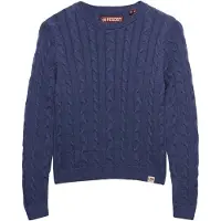 Superdry for woman. W6110801A Marine Cable Essentials Sweater (M), Casual, Cotton, Navy