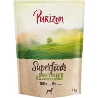 Purizon 4x1kg Veggie baaatti, herne, porkkana & pinaatti Superfoods koiran kuivaruoka