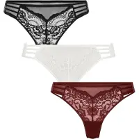 Hunkemoller Stringit 'Briar' magenta / musta / valkoinen