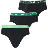 Nike Briefs Essential Cotton Stretch 3-pack - Musta/Vihreä, koko X-Small
