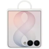 Samsung Galaxy Z Flip8 -silikonisuojakuori sormuksella, valkoinen