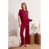 Trendyol Pyjama roosa / burgundin punainen