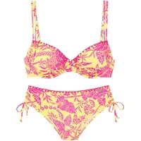 Venice beach Bikini keltainen / vaaleanpunainen