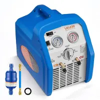 Vevor kannettava kylmäaineen talteenottolaite, 3/4 hv 220-240V 50Hz yksisylinterinen AC-talteenottolaite nestemäisen höyrymäisen kylmäaineen talteenotolle, 1450 rpm kierrätysyksikkö LVI-auto- ja kotit