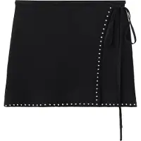 Mango Studded Wrap Skirt - Black - M