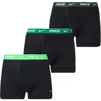 Nike Bokserit Essential Cotton Stretch 3-pack - Musta/Vihreä, koko X-Small