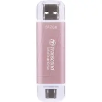 Transcend 512GB ESD310 USB-C ja USB-A ulkoinen SSD pinkki