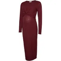 Mamalicious Mllucy June Ls Jrs Midi Dress 2F - Burgundy - M