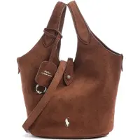 Ralph Lauren for woman. 428P23820004 Brown suede Polo Play crossbody tote bag (OSFA), Casual, Leather
