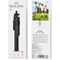 Yesido SF34 -selfiekeppi ja kolmijalka - 174cm, jatkettava / Bluetooth-kaukosäädin - 1/4 - musta