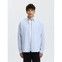 Selected Slmrlxsander Isak Poplin Ls Shirt Noos - Blue - L