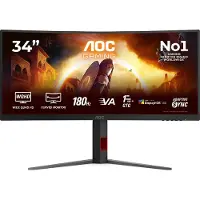 AOC CU34G4CA 34" UWQHD, Fast VA, 180Hz, HDR 400, USB-C hub -kaareva pelinäyttö