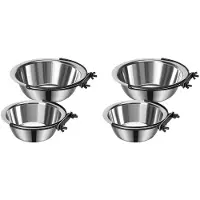 Jojomino Dog Bowls, Dog Bowl for Crate, 4 Pack Pet Food Water Bowl Dog Bowls for Cage Hanging Non-Spill Feeder Bowls