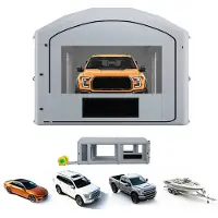Vevor puhallettava maalauskoppi, 9 x 4,8 x 3,6 m, kannettava maalauskoppi 750 W + 950 W puhaltimilla, suuri suodatinpuuvilla, pukuhuone, kaareva kattomaalausteltta täysikokoiseen lava-autoon, pieni pi