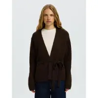 Selected Slfgabriella Ls Knit Belt Cardigan - Brown - XL