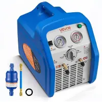 Vevor kannettava kylmäaineen talteenottolaite, 1 hv:n 220–240 V 50 Hz:n kaksoissylinterinen AC-talteenottolaite nestemäisen höyrymäisen kylmäaineen talteenotolle, 1450 rpm:n kierrätysyksikkö LVI-järje