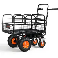 Vevor sähkökäyttöinen hyötykärry, 36 V 432 Wh akkukäyttöinen sähkökärry, 500 W:n tehoiset kottikärryt jarrulla, 300 kg kuorma, raskaaseen käyttöön tarkoitettu teräksinen puutarhakärry maatilalle ja pi