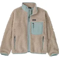 Patagonia Kids' Classic Retro-X Fleece Jacket Natural W/Virtually Blue L