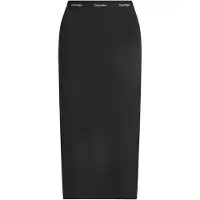 Calvin Klein Jeans 2X2 Baby Rib Logo Midi Skirt - Black - S