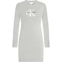 Calvin Klein Jeans Ls Logo Minidress - Grey - S