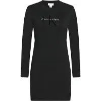 Calvin Klein Jeans Ls Logo Minidress - Black - XS
