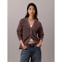 Calvin Klein Jeans Chunky Cotton Mouline Cardigan - Burgundy - S