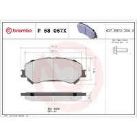 Brembo Jarrupalasarja (4kpl), levyjarru P 68 067X