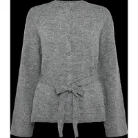 Gina Tricot Knitted Tie Cardigan - Grey - XL