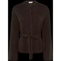 Gina Tricot Knitted Tie Cardigan - Brown - M