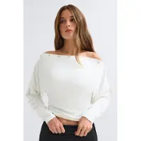 Gina Tricot  - Button detail top - pitkähihaiset paidat - Valkoinen - XS - Naiset