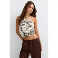 Gina Tricot  - Halterneck tie top - Halterneck-topit - Valkoinen - M - Naiset