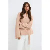 Gina Tricot  - Knitted tie cardigan - Neuletakit - Beige - S - Naiset
