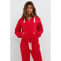 Gina Tricot  - 14+ zip hoodie - Neuletakit - Punainen - S - Naiset