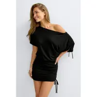 Gina Tricot  - Off shoulder ruched dress - minimekot - Musta - XS - Naiset