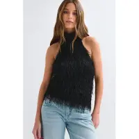 Gina Tricot  - Open back halterneck top - Halterneck-topit - Musta - XL - Naiset
