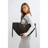 Gina Tricot  - Detail strap tote bag - Olkalaukut - Ruskea - ONESIZE - Naiset