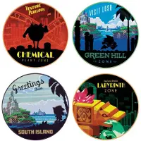 Sonic - Sonic The Hedgehog - Set of 4 Location Coasters - Ravintolavaunu