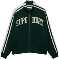 Superdry for woman. W2012163A Sweatshirt Athletic Applq Loose Zip Track green (XL), Casual, Cotton