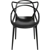 D2.Design Muovinen tuoli Lexi, pinottava, musta