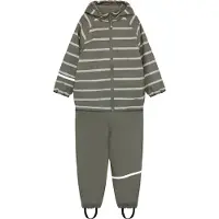 CeLaVi Rainwear Set - Aop, W. Fleece - Khaki green - 90