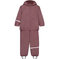 CeLaVi Rainwear Set - Aop, W. Fleece - Pink - 120