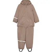 CeLaVi Rainwear Set - Aop, W. Fleece - Brown - 110